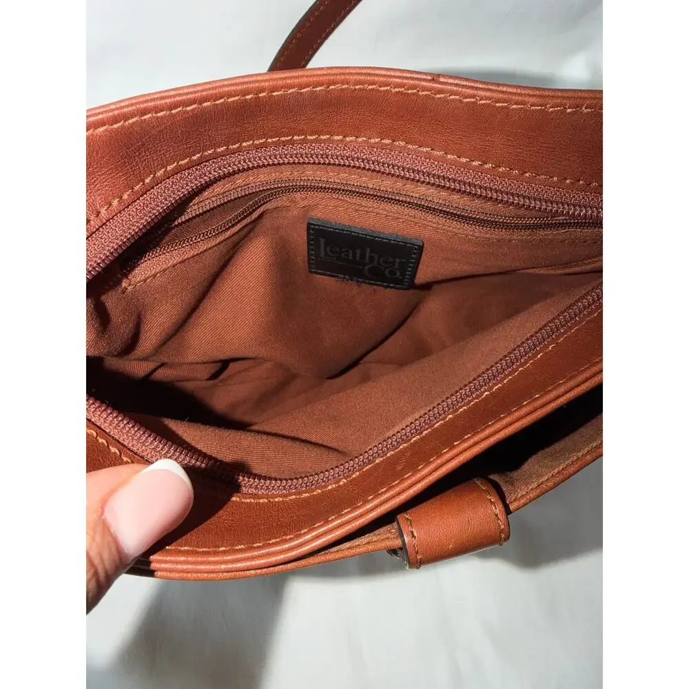 Vintage Liz Claiborne Leather Co. Brown Leather Handbag Pebbled Leather